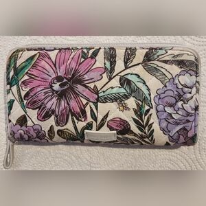 Vera Bradley Lavender Meadow Cotton Wallet LADYBUGS